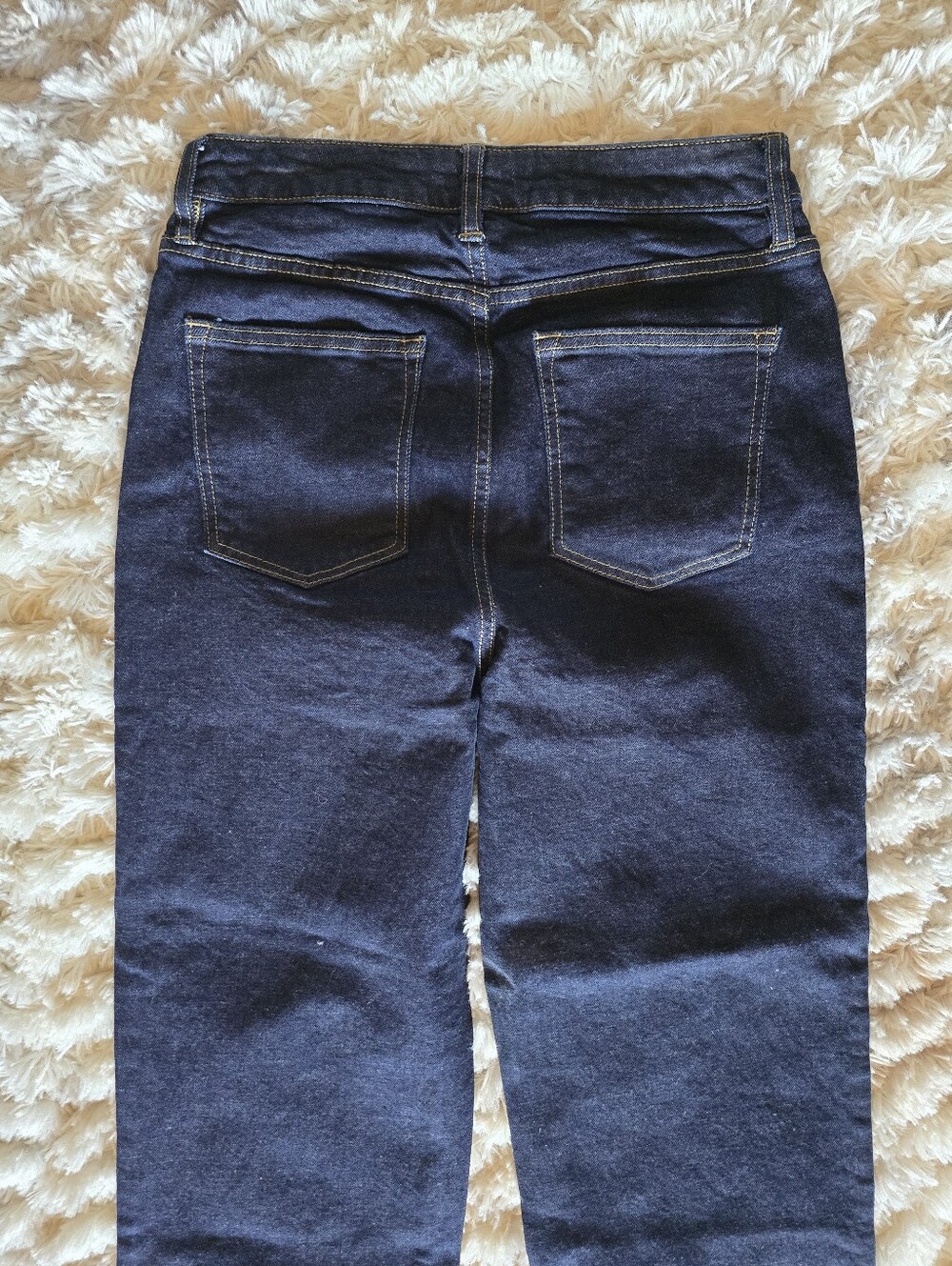 Oliver Logan Aberdeen Wide Leg Crop Jeans Dark Denim Raw Hem Size 29 - Picture 8 of 8